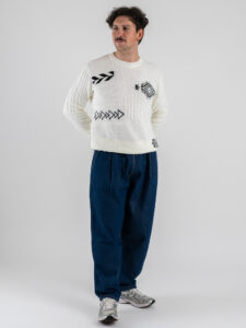 BL11 Maglione girocollo intarsio disegni NOICATTARO Panna (3)