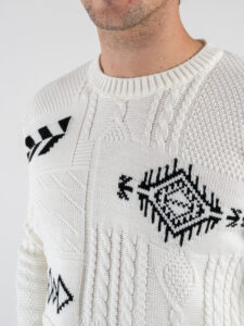 BL11 Maglione girocollo intarsio disegni NOICATTARO Panna (5)