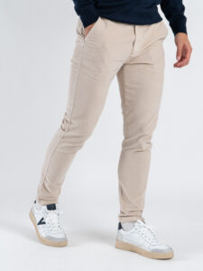 BL11 Pantalone chinos basico autunno:inverno in velluto liscio 10BL07 Crema1