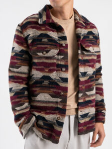 BLACKSUNDAY Giacchetta in fantasia etnica STOCCOLMA bordeaux (3)