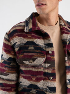 BLACKSUNDAY Giacchetta in fantasia etnica STOCCOLMA bordeaux (4)