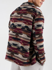 BLACKSUNDAY Giacchetta in fantasia etnica STOCCOLMA bordeaux (6)