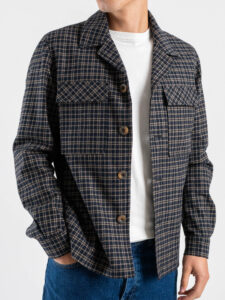 BLACKSUNDAY Giacchetta scozzese con bottoni e tasche frontali REIMS Blu (3)