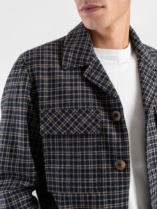 BLACKSUNDAY Giacchetta scozzese con bottoni e tasche frontali REIMS Blu (4)