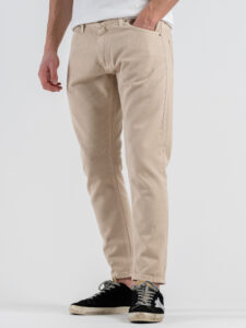 ESTASI Jeans slim senza rotture e corto alla caviglia DEL PIERO Beige (2)