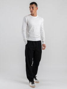 ESTASI Maglione girocollo basico in poliviscosa MICHELANGELO Bianco (2)