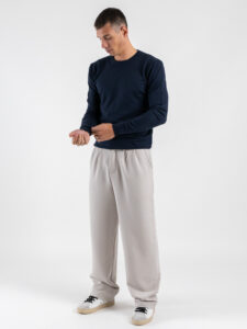 ESTASI Maglione girocollo basico in poliviscosa MICHELANGELO Blu (2)