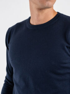 ESTASI Maglione girocollo basico in poliviscosa MICHELANGELO Blu (4)