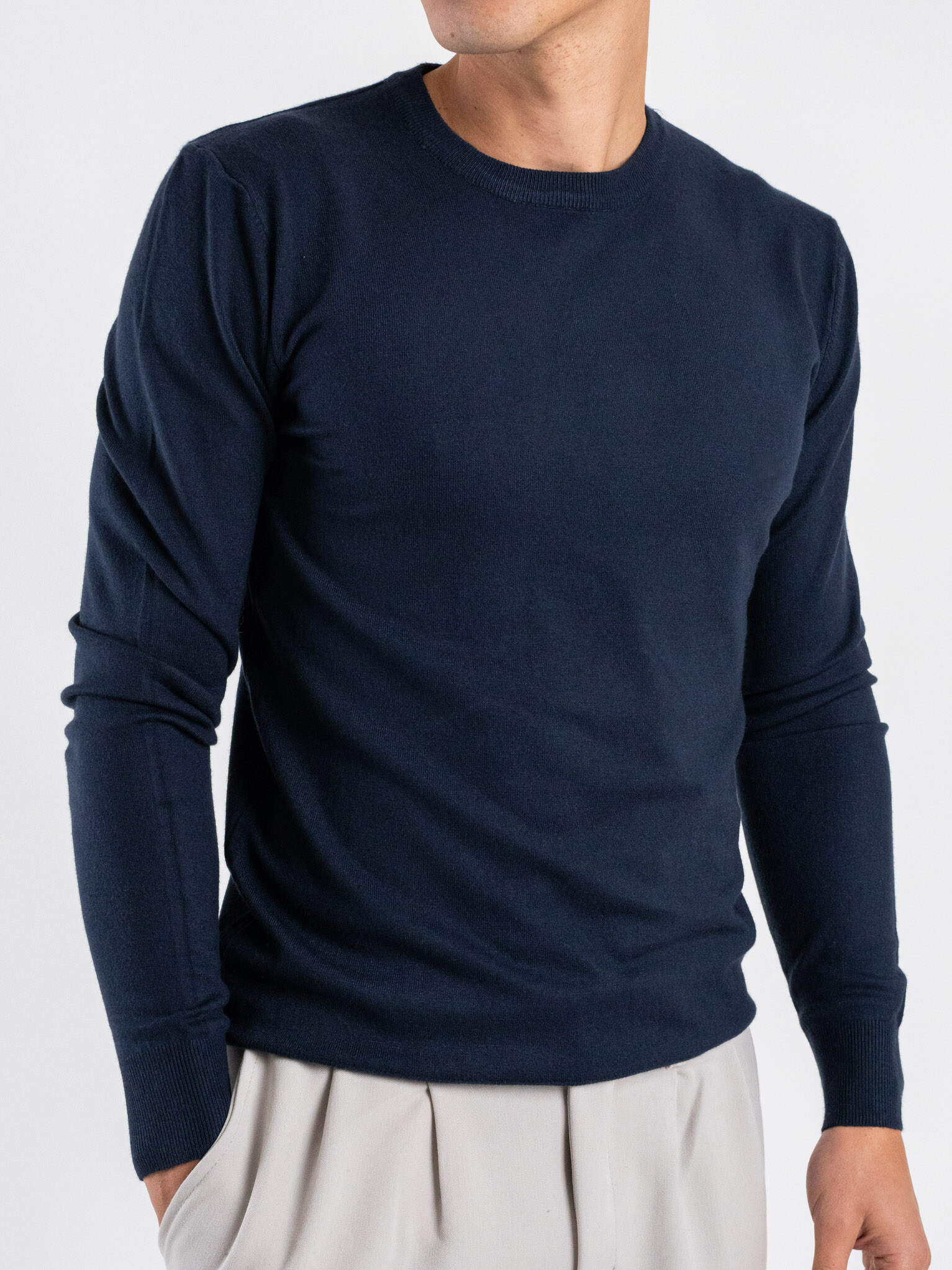 ESTASI Maglione girocollo slim in poliviscosa SINNER Blu