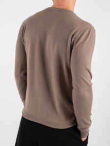 ESTASI Maglione girocollo basico in poliviscosa MICHELANGELO Khaki (2)