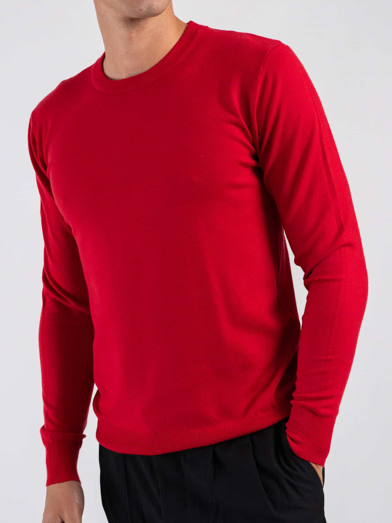 ESTASI Maglione girocollo slim in poliviscosa SINNER Rosso