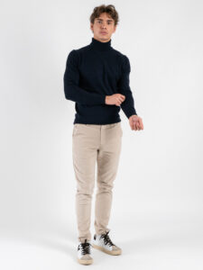 GIANNI LUPO Dolcevita tinta unita morbido in poliviscosa GL33500 Navy (1)