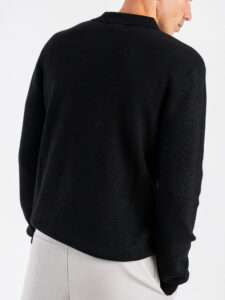 GIANNI LUPO Polo in maglia a costine con zip GL35133GZ Black (2)