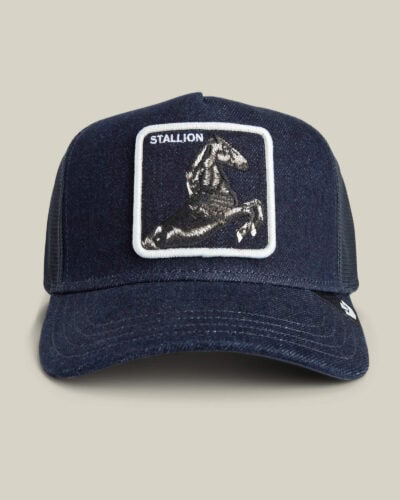 GOORIN BROS Cappellino in jeans blu con patch stampa cavallo STALLION