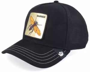 GOORIN BROS Cappellino in suede nero con patch in pelle oro stampa DAGGER