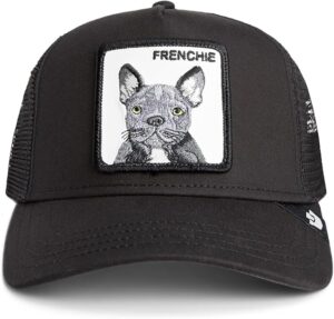 GOORIN BROS Cappellino nero con patch in pelle bianca stampa bulldog FRENCHIE