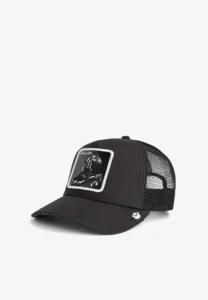 GOORIN BROS Cappellino nero con patch in pelle nera stampa cavallo STALLION