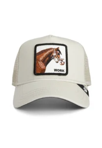 GOORIN BROS Cappellino panna con patch bianca stampa cavallo WORK2