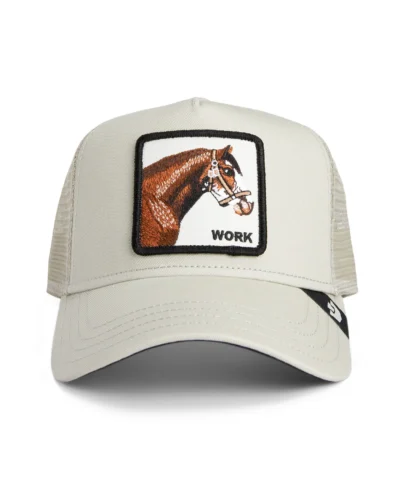 GOORIN BROS Cappellino panna con patch bianca stampa cavallo WORK