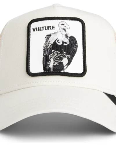 GOORIN BROS Cappellino panna con patch in pelle bianca stampa VULTURE
