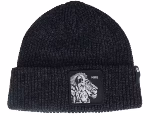 GOORIN BROS Cuffia con patch stampa pantera leone KING Nero