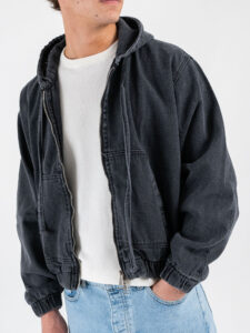 Giacchetta in jeans con elastico sul fondo e polsino 310 Grigio (1)