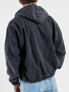 Giacchetta in jeans con elastico sul fondo e polsino 310 Grigio (2)