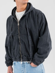 Giacchetta in jeans con elastico sul fondo e polsino 310 Grigio (3)