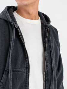 Giacchetta in jeans con elastico sul fondo e polsino 310 Grigio (6)