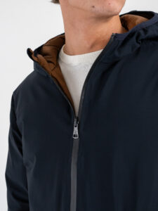 Gianni Lupo Giubbino invernale reversibile con zip e cappuccio GL318R NavyCammello (4)