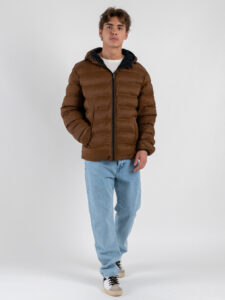 Gianni Lupo Giubbino invernale reversibile con zip e cappuccio GL318R NavyCammello (8)