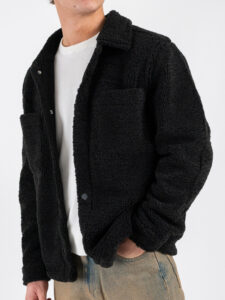 IMPERIAL CamiciaGiacchetta Teddy imbottita con bottoni e tasche frontali V851932781 Nero (3)