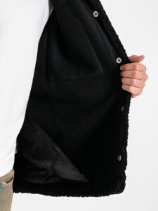 IMPERIAL CamiciaGiacchetta Teddy imbottita con bottoni e tasche frontali V851932781 Nero (5)