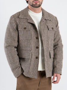 IMPERIAL Giacchetta trapuntata con bottoni e tasche frontali a quadretti V815731104 PannaMoro (1)