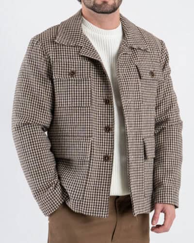 IMPERIAL Giacchetta trapuntata con bottoni e tasche frontali a quadretti V815731104 PannaMoro 1 Home