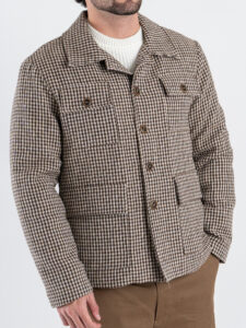 IMPERIAL Giacchetta trapuntata con bottoni e tasche frontali a quadretti V815731104 PannaMoro (3)