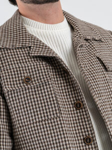 IMPERIAL Giacchetta trapuntata con bottoni e tasche frontali a quadretti V815731104 PannaMoro (4)