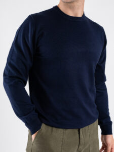 Maglione girocollo basico 866 Blu (2)