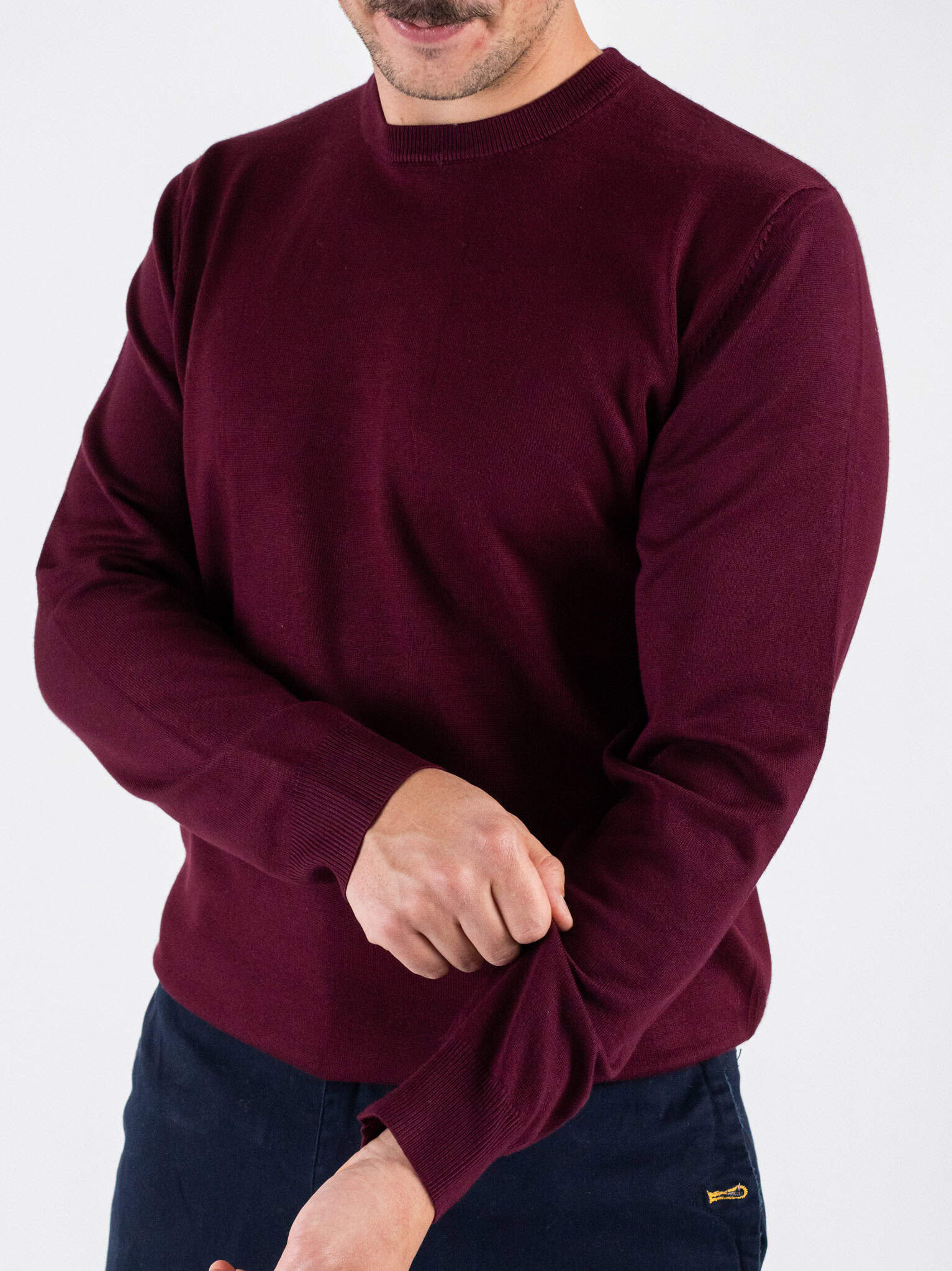 Maglione girocollo basico 866 Claret Red