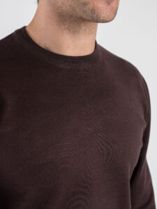 Maglione girocollo basico 866 Coffee (1)