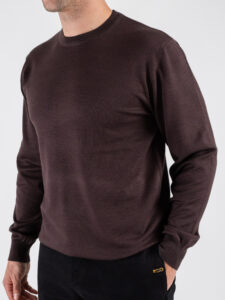 Maglione girocollo basico 866 Coffee (2)