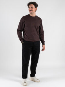 Maglione girocollo basico 866 Coffee (4)
