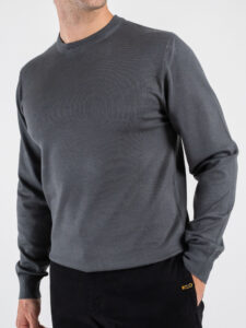 Maglione girocollo basico 866 Iron Gray (1)