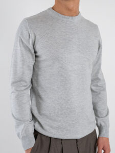 Maglione girocollo basico 866 Light Grey (1)