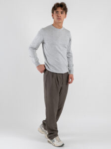 Maglione girocollo basico 866 Light Grey (5)
