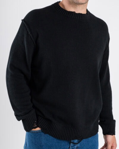 ONLY&SONS Maglione girocollo con bordi strappati TUNE 22034238 Black