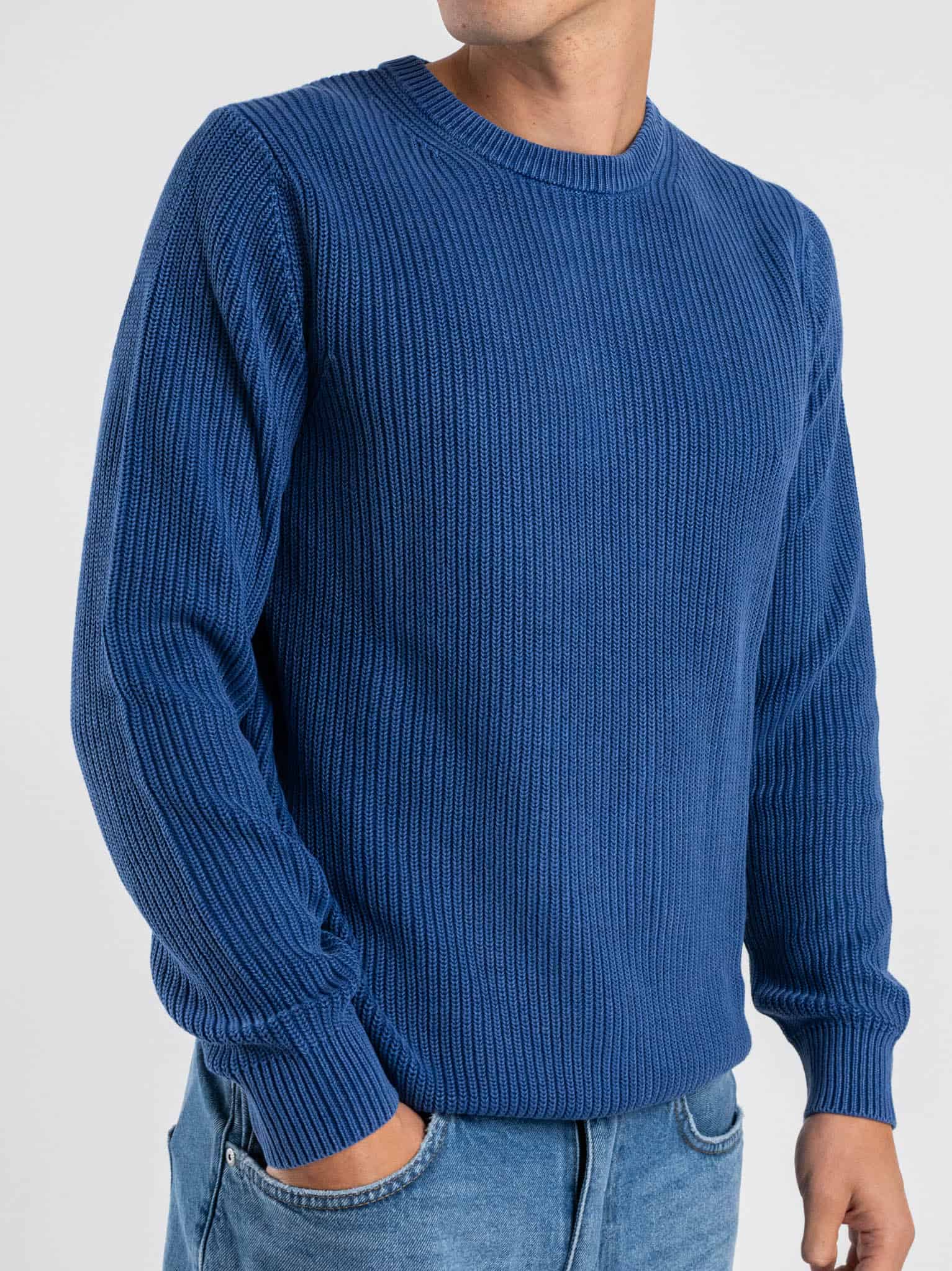 OVER-D Maglione girocollo a costine OE1F2WAM32 Royal