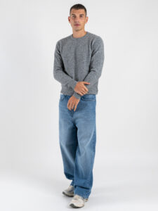 OVER-D Maglione girocollo basico misto lana OE1F2W5M86 Grigio (2)