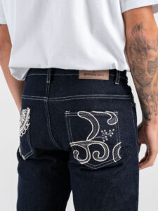 PXP Jeans loose con ricami sulle tasche posteriori 2594014 Blu (3)