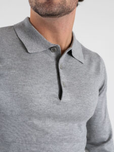 Polo a manica lunga con bottoni 01 Light Gray (4)